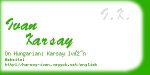 ivan karsay business card